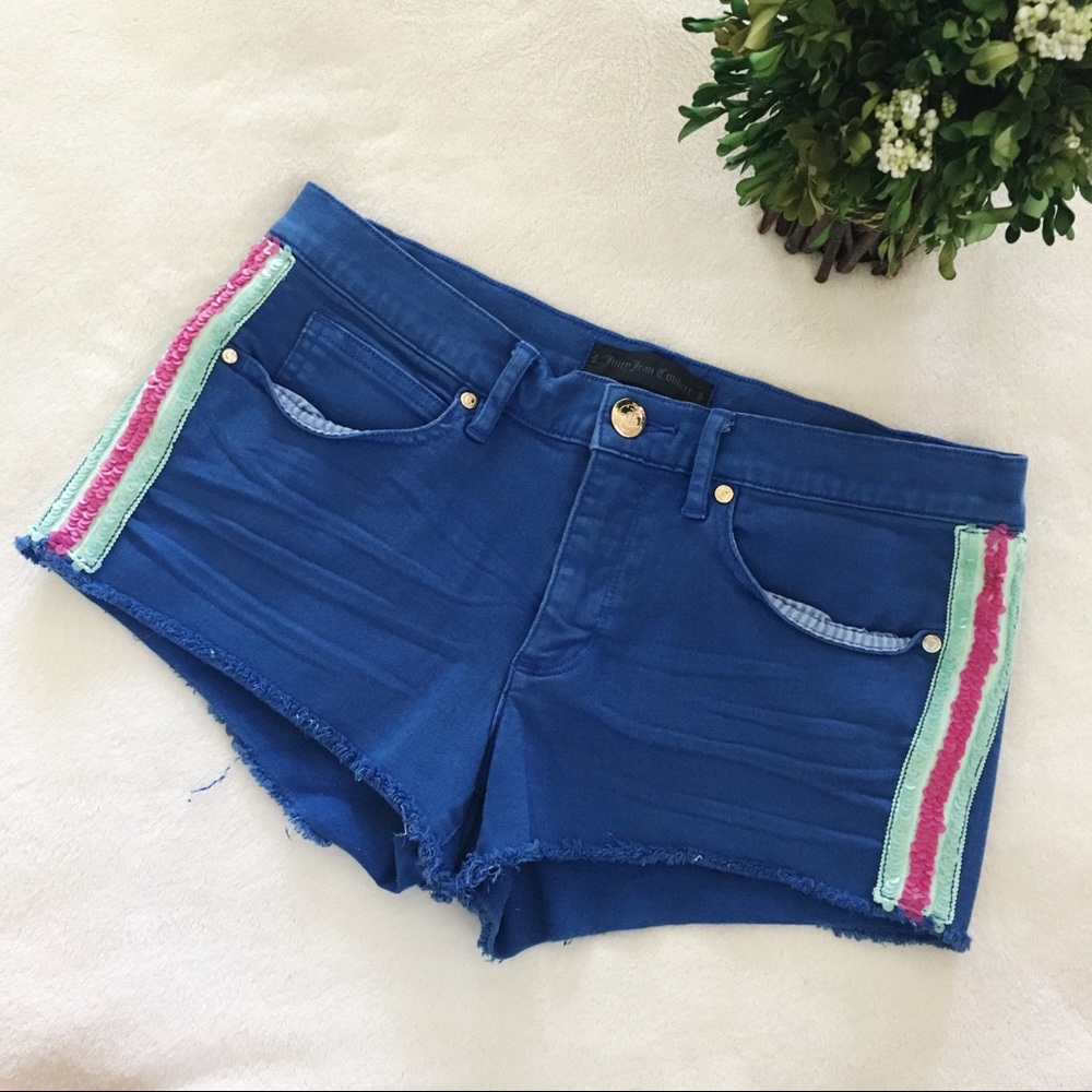 Juicy Couture blue shorts with sequins